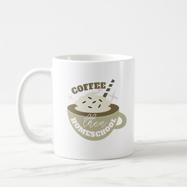 Caneca De Café Café De Volta ao Ensino em Casa (Esquerda)