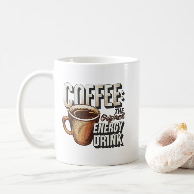 Caneca De Café Café divertido estilo retrô  (Com Donut)