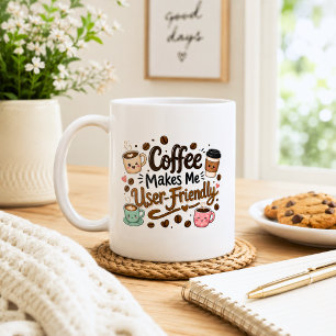 Caneca De Café Café Divertido Me Torna Amigável