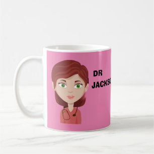 Caneca De Café Café do dia do médico personalizado do avatar
