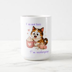 Caneca De Café Café do Gatinho Calico Fofo e Aconchegante - Não s