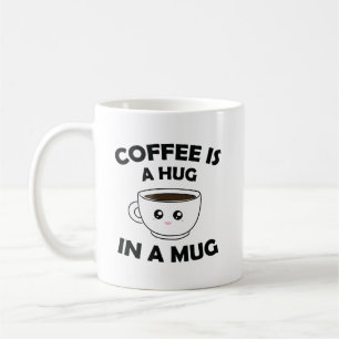 Caneca De Café Café é abraço em uma caneca Kawaii
