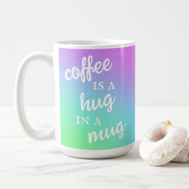 Caneca De Café Café é abraço em uma mug de cotovelo (Com Donut)