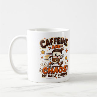 Caneca De Café Café e Caos Caneca da Minha Rotina Diária