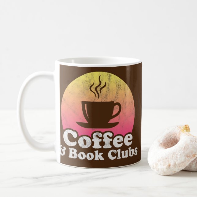 Caneca De Café Café e Clusters de Livros  (Com Donut)