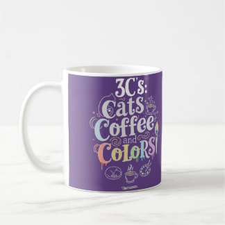 Caneca De Café Café e Cores dos Gatos
