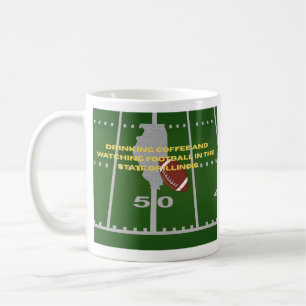 Caneca De Café Café e Futebol em Illinois