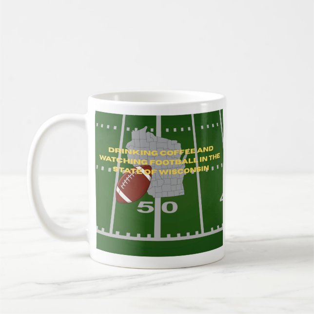 Caneca De Café Café e Futebol em Wisconsin  (Esquerda)
