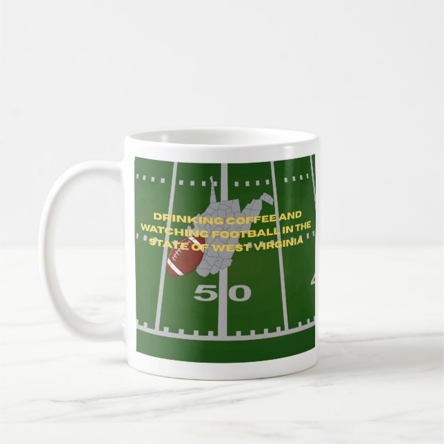 Caneca De Café Café e Futebol na Virgínia Ocidental  (Esquerda)