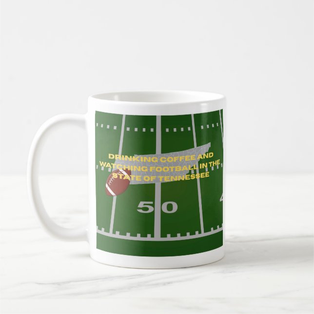 Caneca De Café Café e Futebol no estado do Tennessee  (Esquerda)