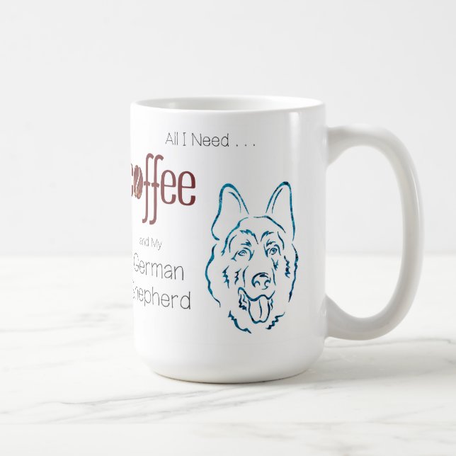 Caneca De Café Café e German shepherd (Direita)