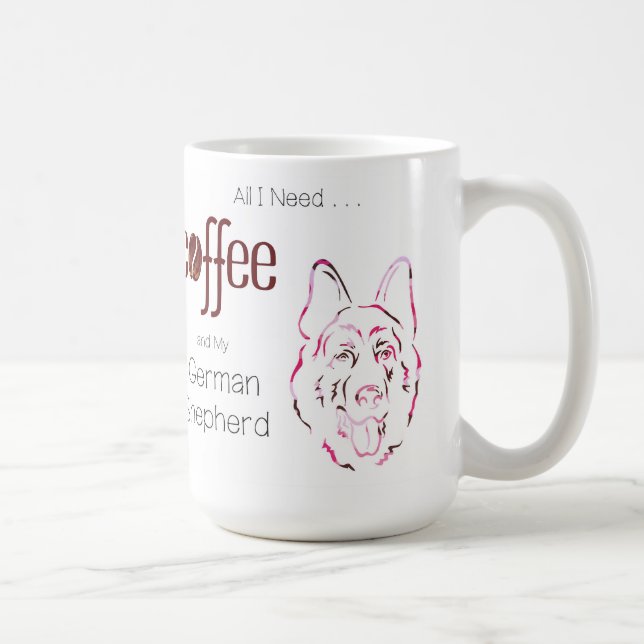 Caneca De Café Café e German shepherd (Direita)