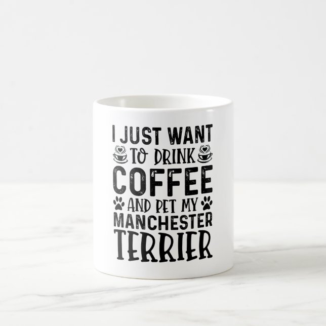 Caneca De Café Café E Manchester Terrier Funny (Centro)
