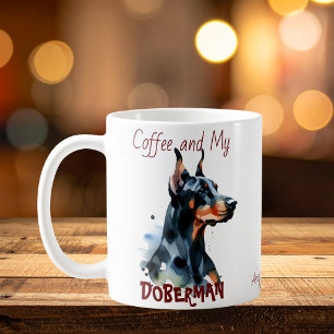Caneca De Café Café e meu Doberman caneca fofa/Personalizar