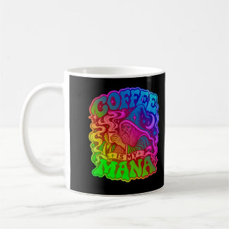 Caneca De Café Café É Meu Mana Retro Psicodélico Mágico