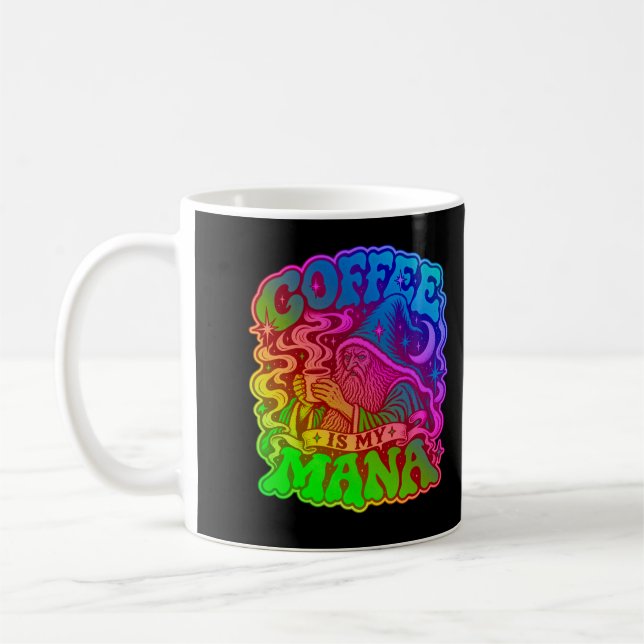 Caneca De Café Café É Meu Mana Retro Psicodélico Mágico (Esquerda)