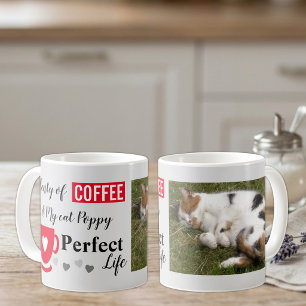 Caneca De Café Café e minha cinza de vida perfeita para meu gato