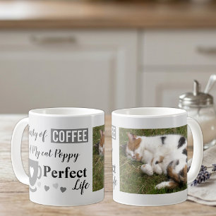 Caneca De Café Café e minha cinza perfeita para o gato, foto da