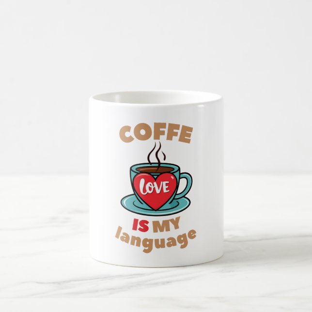 Caneca De Café Café é minha língua de amor (Centro)