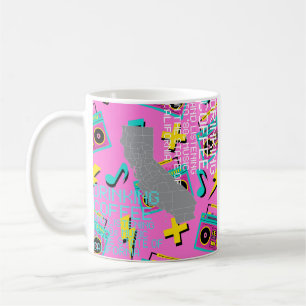 Caneca De Café Café e Música dos Anos 80 na Califórnia