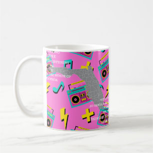 Caneca De Café Café e Música dos Anos 80 na Flórida