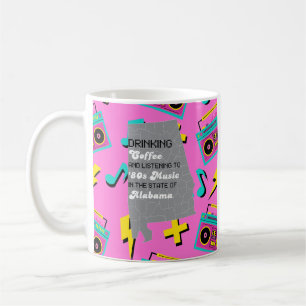 Caneca De Café Café e Música dos Anos 80 no Alabama