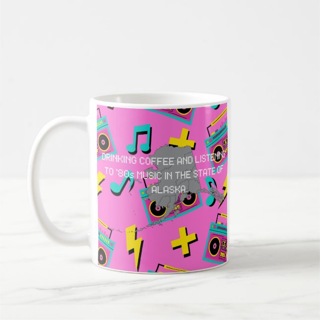 Caneca De Café Café e Música dos Anos 80 no Alasca (Esquerda)
