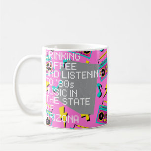 Caneca De Café Café e Música dos Anos 80 no Arizona