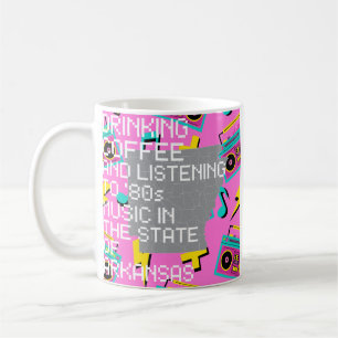 Caneca De Café Café e Música dos Anos 80 no Arkansas