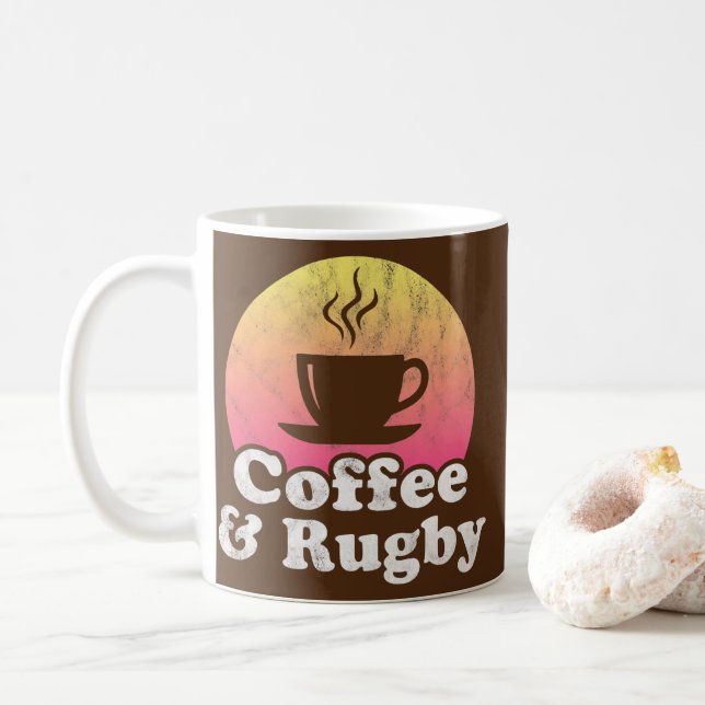 Caneca De Café Café e Rugby  (Com Donut)