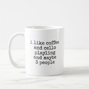 Caneca De Café Café E Tocar Violoncelo Tocar Violoncelista Engraç