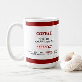 Caneca De Café Café Engraçado Espelhado Para Trás é Engraçado Eef