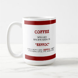 Caneca De Café Café Engraçado Espelhado Para Trás é Engraçado Eef