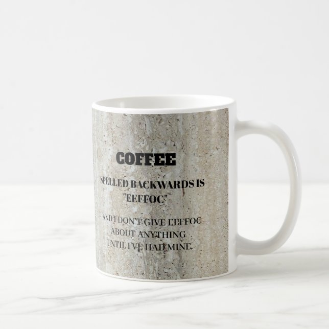 Caneca De Café Café Engraçado Ortografado Para Trás é Eef (Direita)