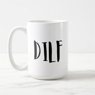 Caneca De Café Café Engraçado pela DILF, Mug com Cotação, Engraça