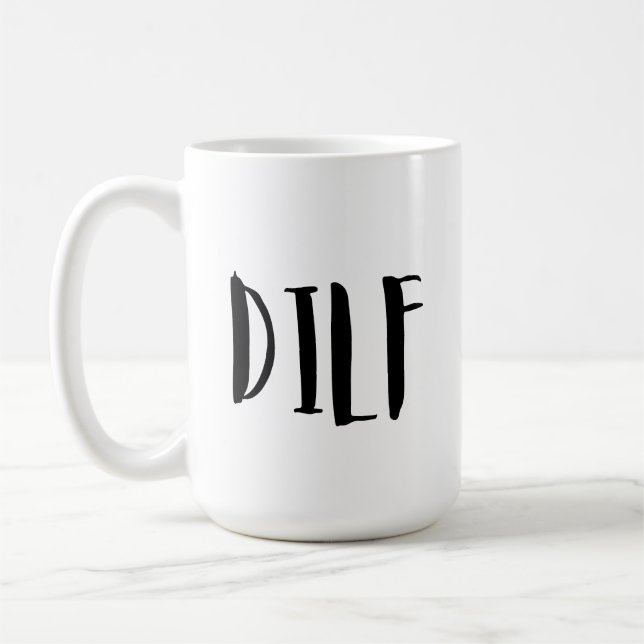 Caneca De Café Café Engraçado pela DILF, Mug com Cotação, Engraça (Esquerda)