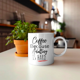 Caneca De Café Café Engraçado Porque Ser Adulto é Difícil 