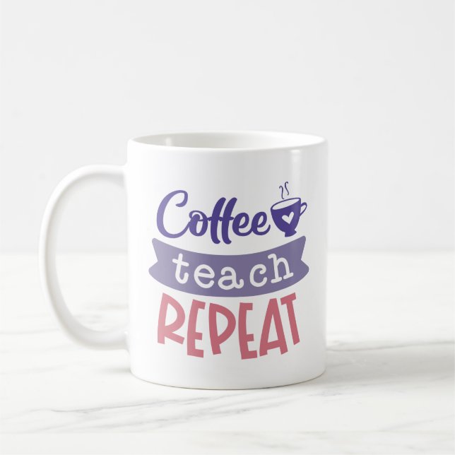 Caneca De Café Café Ensine Repita (Esquerda)