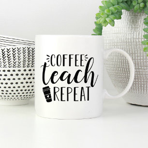 Caneca De Café Café, Ensino, Repetir Professora Bonita