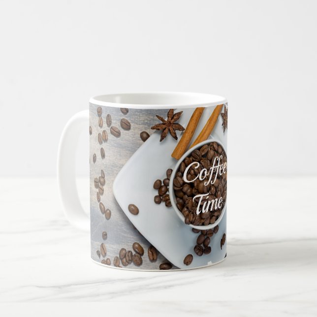 Caneca De Café Café feijão moderno (Frente Esquerda)