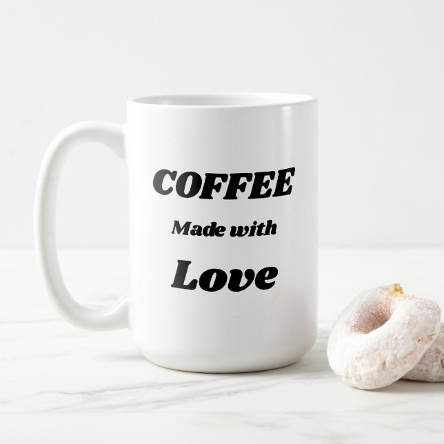 Caneca De Café Café feito com caneca do amor (Com Donut)