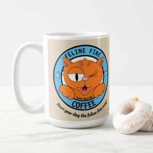 Caneca De Café CAFÉ FELINO FINE Gato de Desenho Animado Fofo Senh