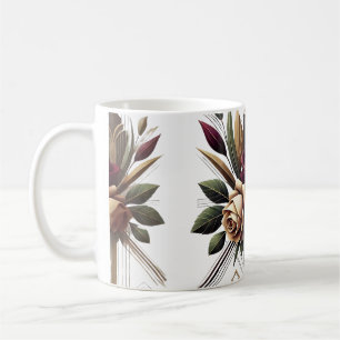 Caneca De Café Café Floral Moderno Mug