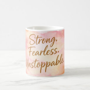 Caneca De Café Café Forte Destemido Imparável Motivação