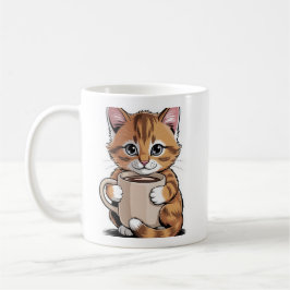 Caneca De Café Café Gato ☕🐱 – Gato Fofo com Design de Café