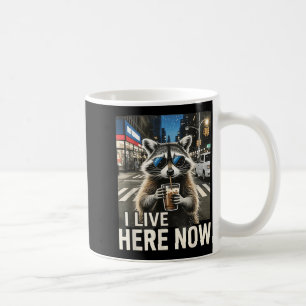 Caneca De Café Café Gelado com Guaxinim Divertido Mora Aqui Cidad