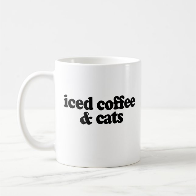 Caneca De Café café gelado e gatos (Esquerda)