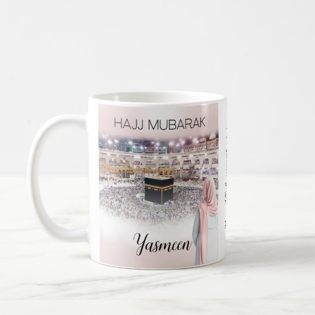 Caneca De Café Café Hajj Mubarak Personalizado Mug Hajj Gift (Esquerda)