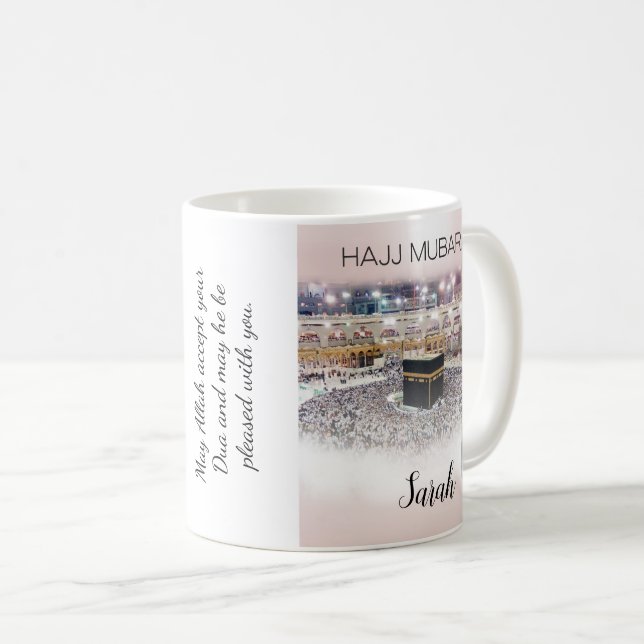 Caneca De Café Café Hajj Mubarak Personalizado Mug Hajj Gift (Frente Esquerda)