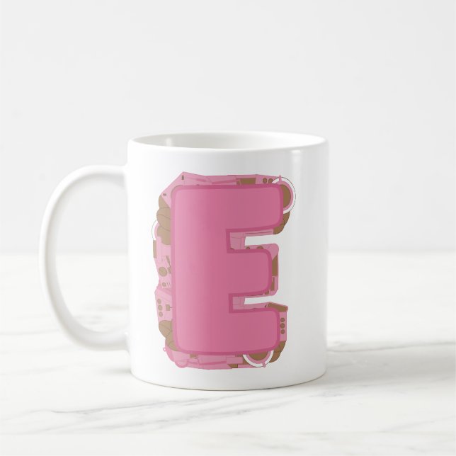 Caneca De Café Café Letra E: Monograma Inicial  (Esquerda)